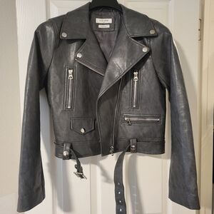 Noize Gray Vegan Leather Jacket Like New